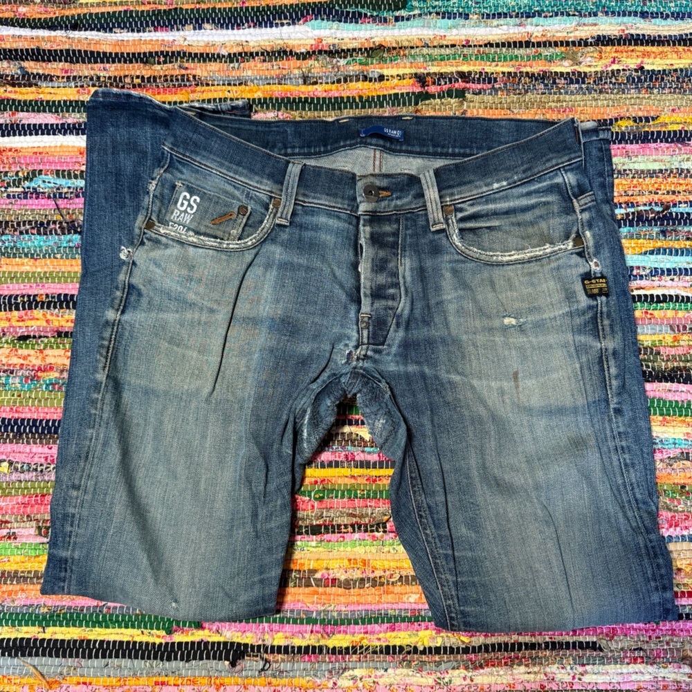 G-Star Raw Men’s Jeans 32x32 – Distressed Denim Straight Fit